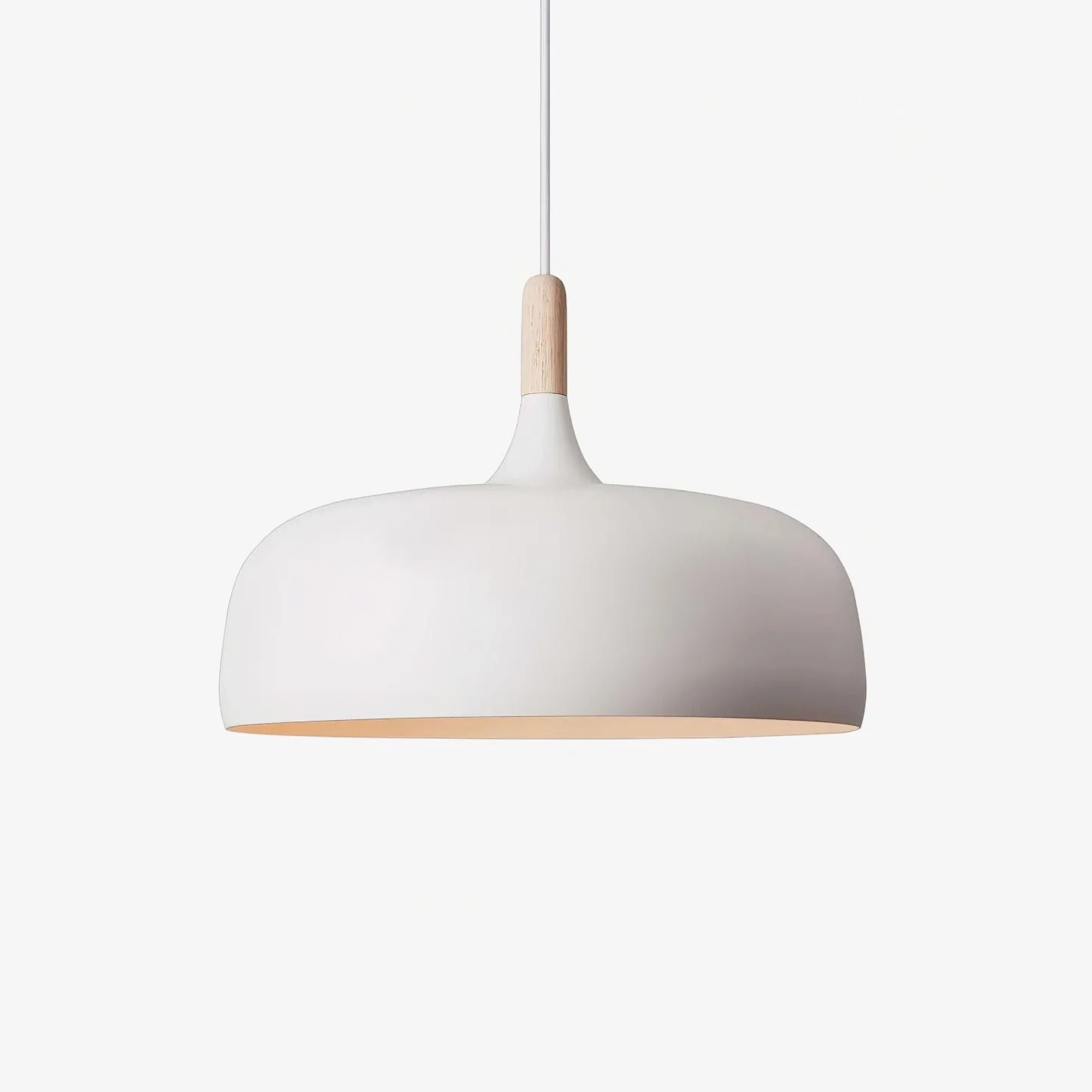 Lustra Pendant Lamp White Shade Wood