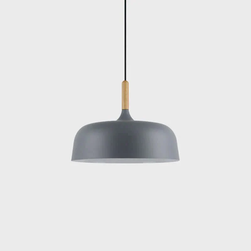Lustra Pendant Lamp White Shade Wood - Image 17