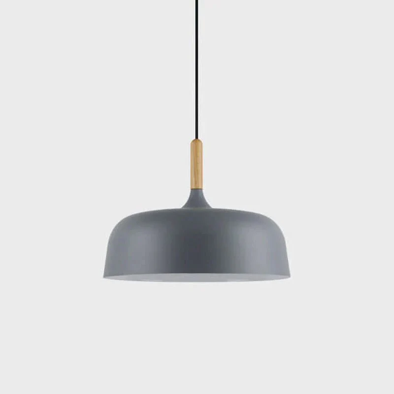 Lustra Pendant Lamp White Shade Wood - Image 18