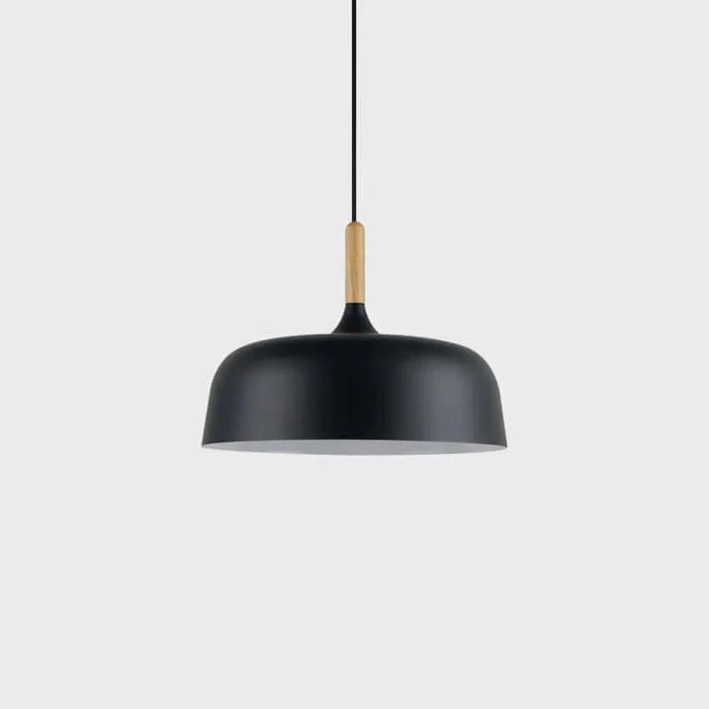 Lustra Pendant Lamp White Shade Wood - Image 26
