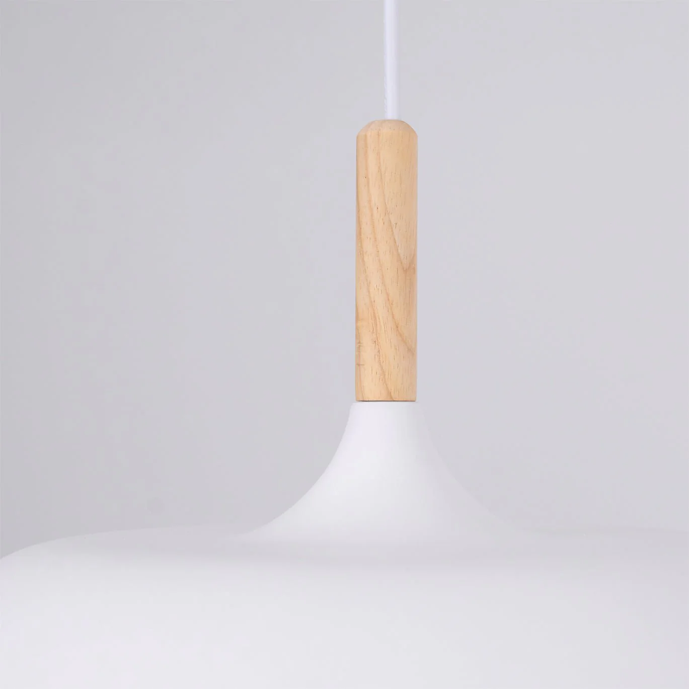 Lustra Pendant Lamp White Shade Wood - Image 34