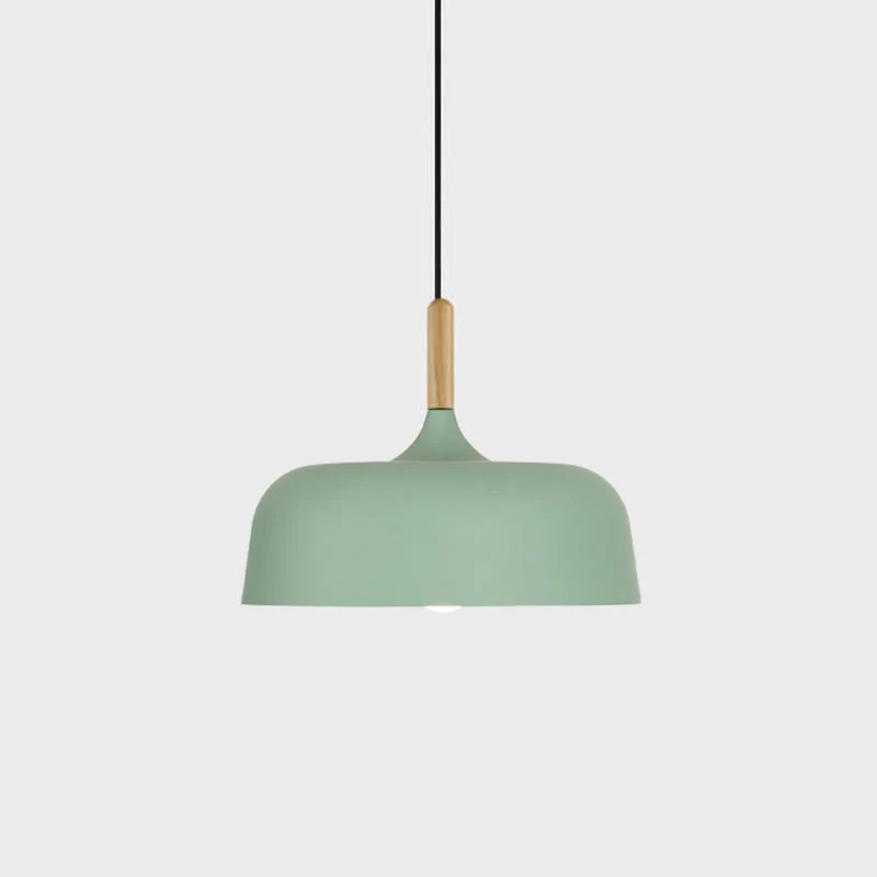 Lustra Pendant Lamp White Shade Wood - Image 39