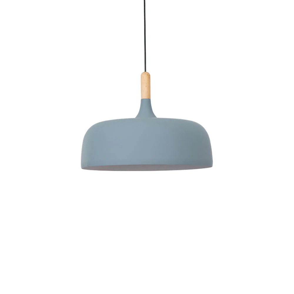 Lustra Pendant Lamp White Shade Wood - Image 4