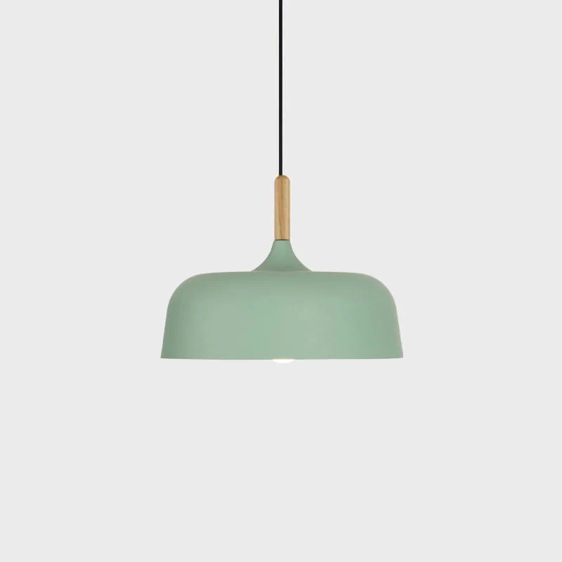 Lustra Pendant Lamp White Shade Wood - Image 41