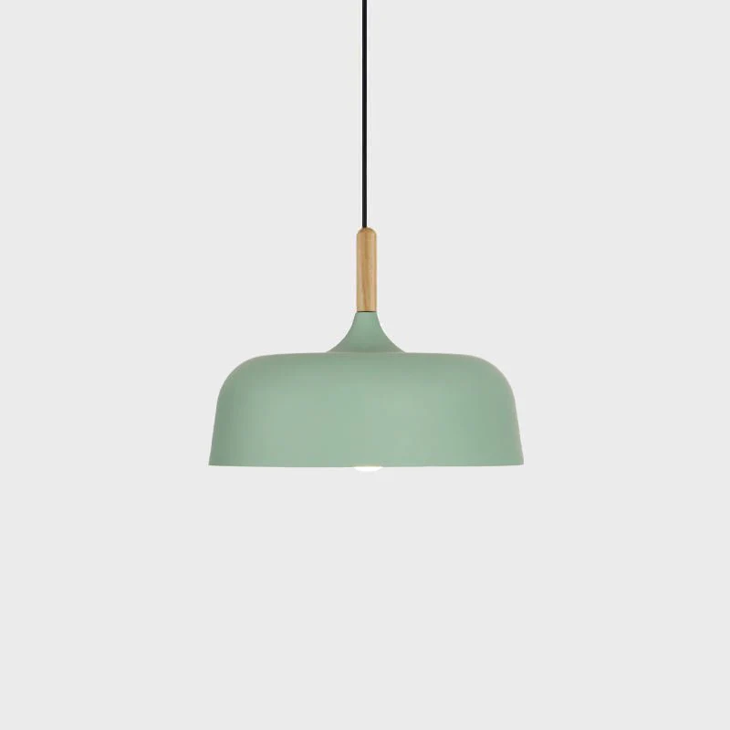 Lustra Pendant Lamp White Shade Wood - Image 48
