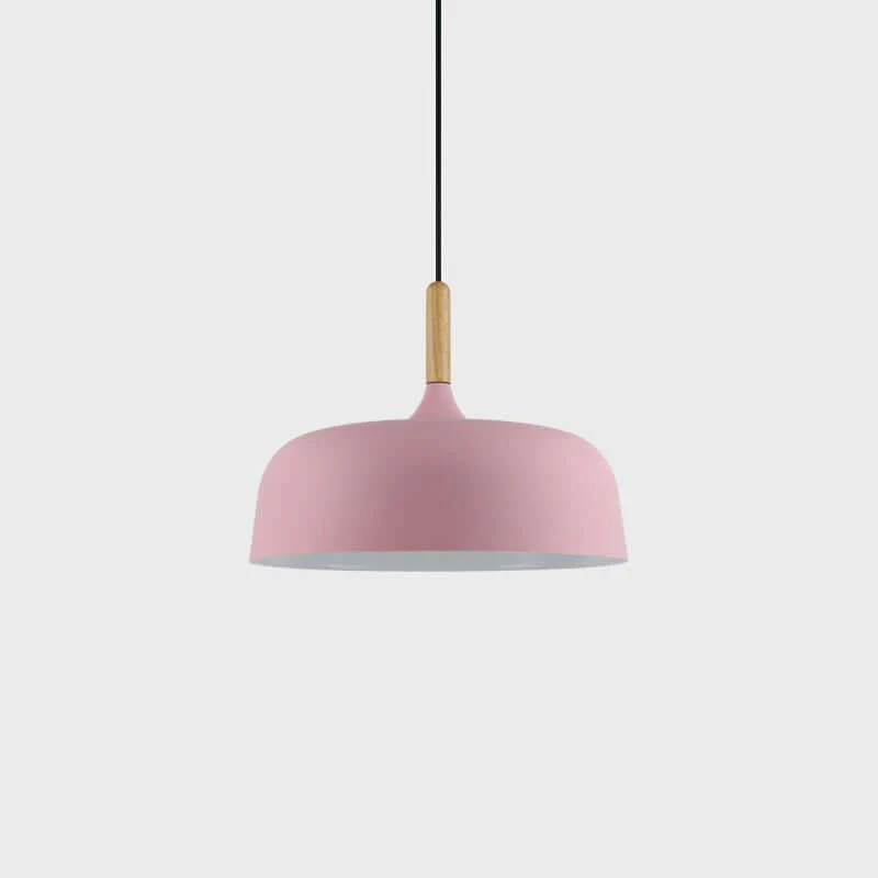 Lustra Pendant Lamp White Shade Wood - Image 49