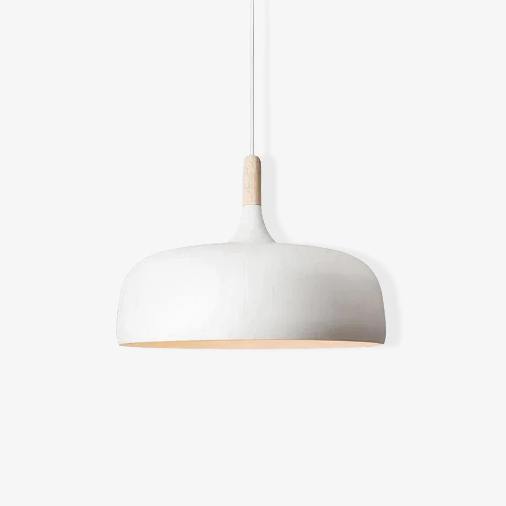 Lustra Pendant Lamp White Shade Wood - Image 51