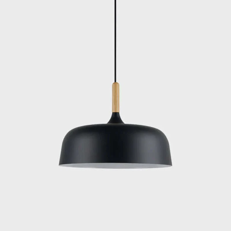 Lustra Pendant Lamp White Shade Wood - Image 52