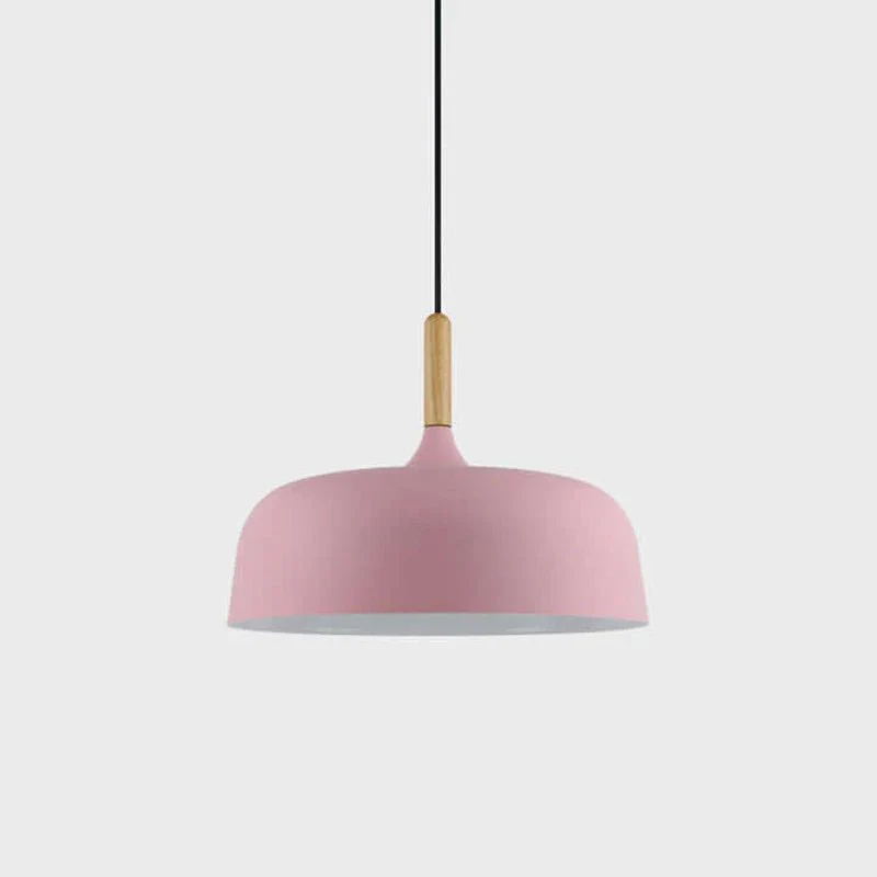 Lustra Pendant Lamp White Shade Wood - Image 57