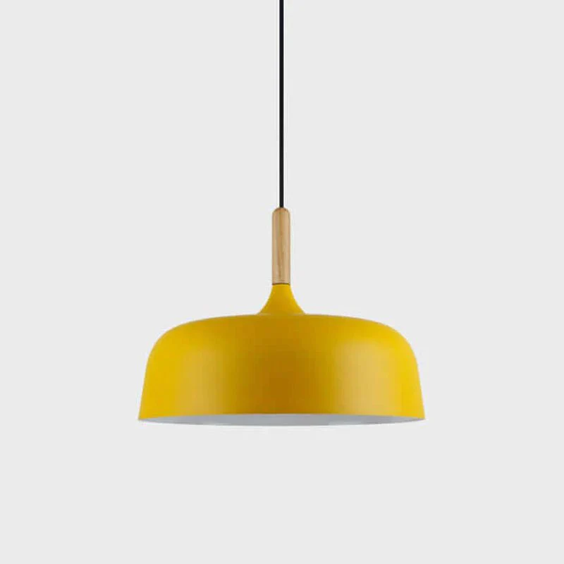 Lustra Pendant Lamp White Shade Wood - Image 58