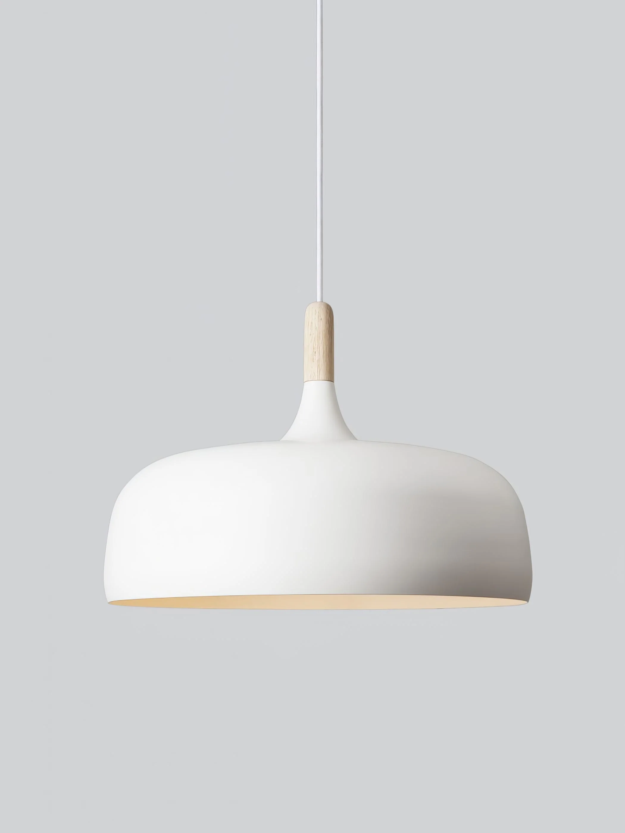 Lustra Pendant Lamp White Shade Wood - Image 74
