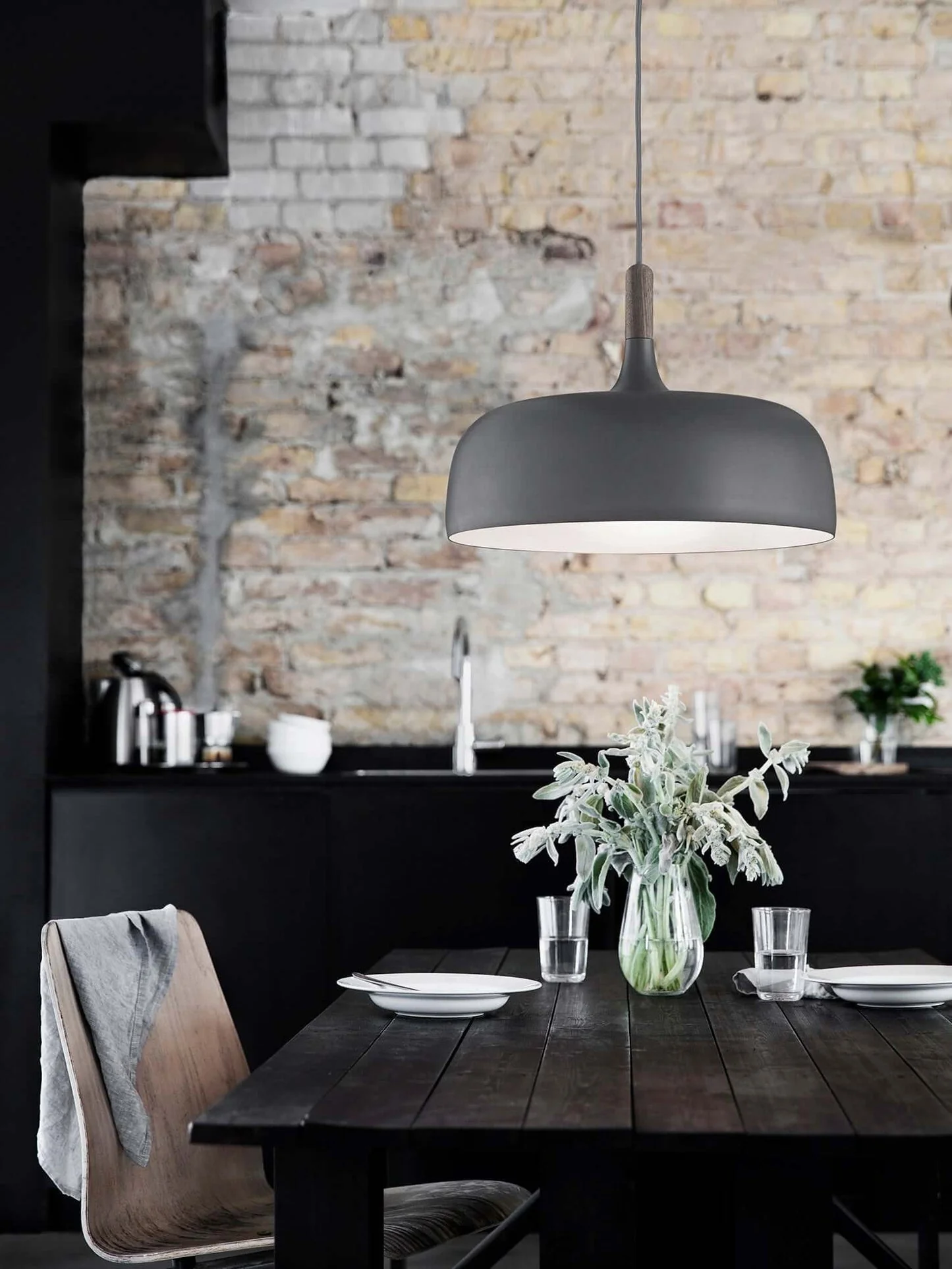 Lustra Pendant Lamp White Shade Wood - Image 83