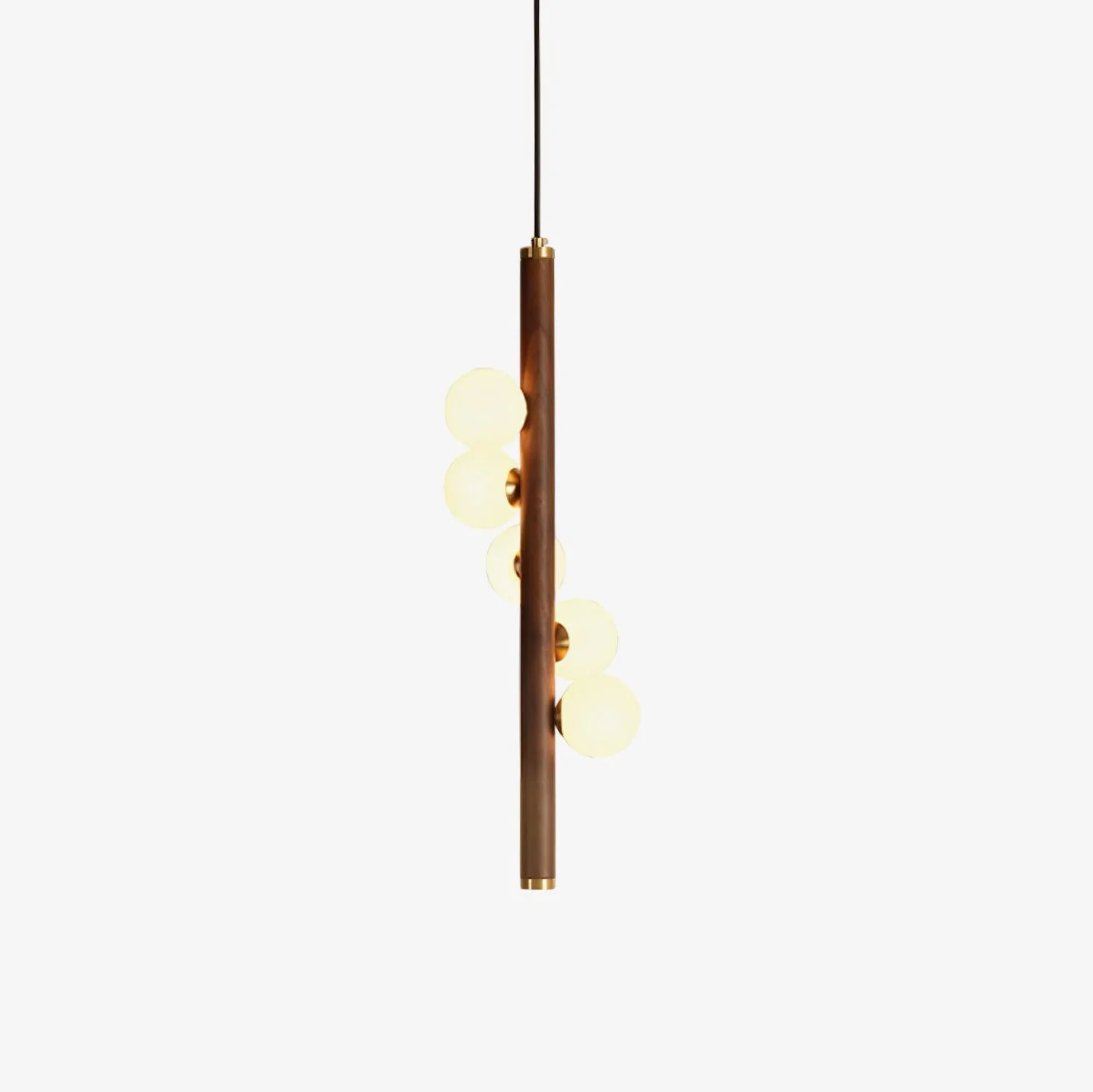 Lustra Pendant Lamp Wooden Glass Linear