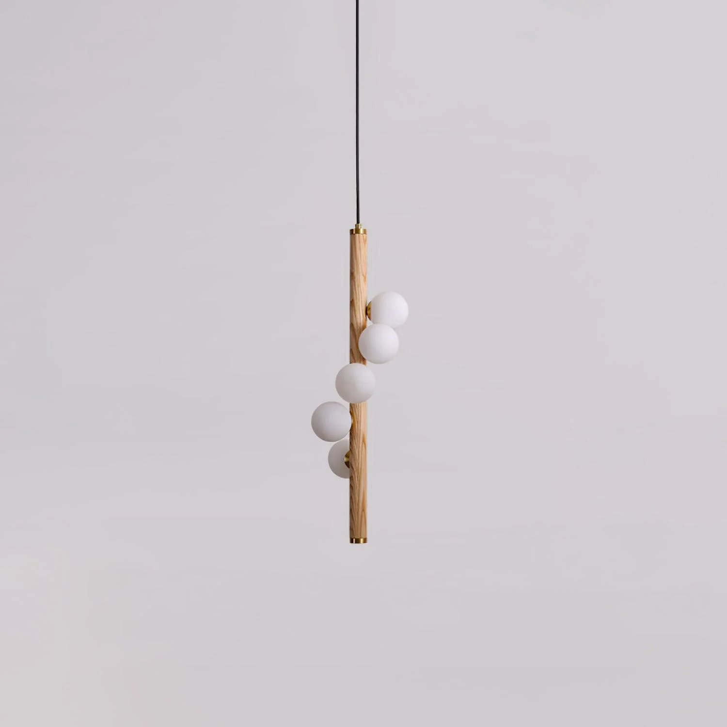 Lustra Pendant Lamp Wooden Glass Linear - Image 11