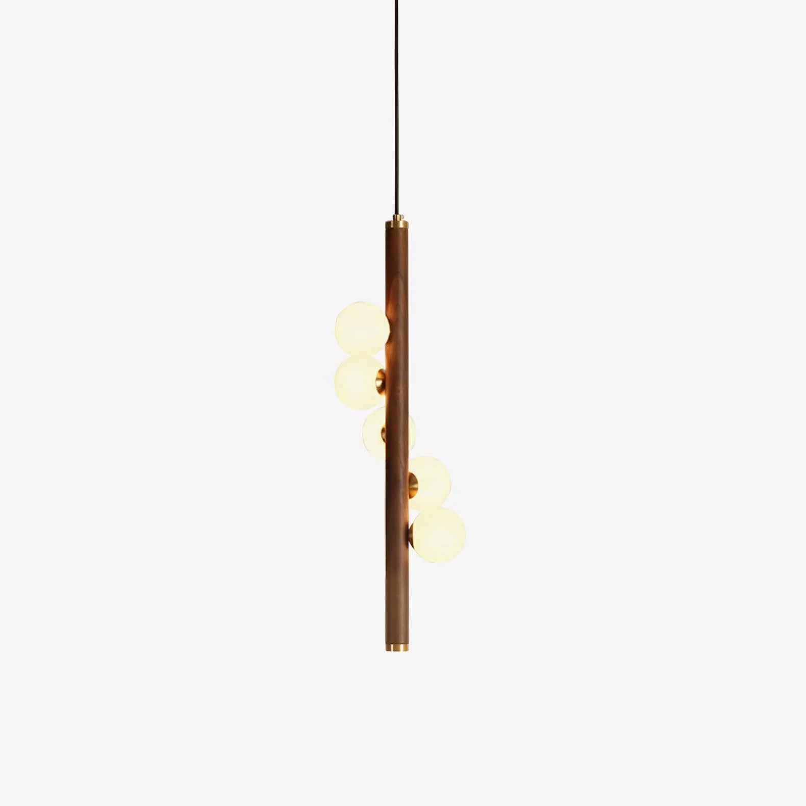 Lustra Pendant Lamp Wooden Glass Linear - Image 23