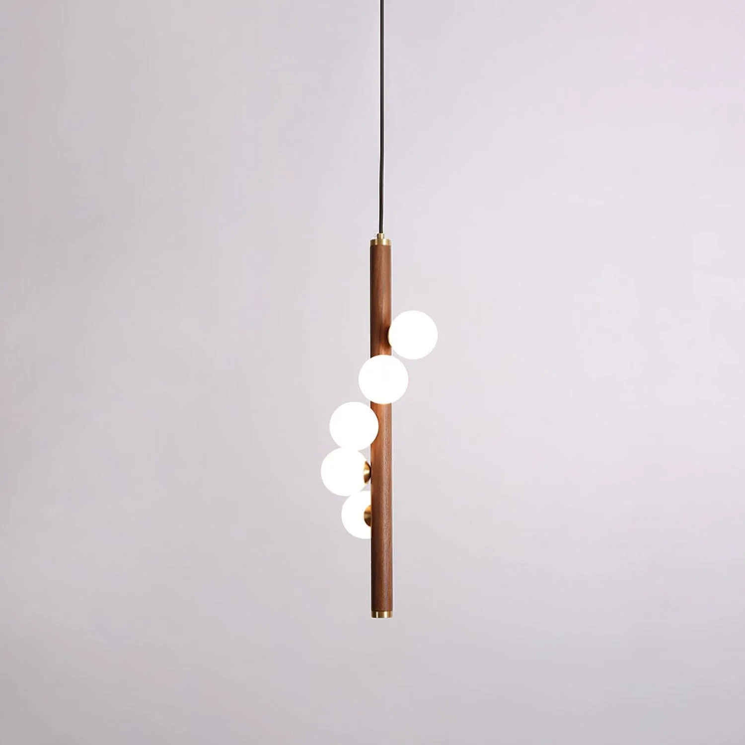 Lustra Pendant Lamp Wooden Glass Linear - Image 7