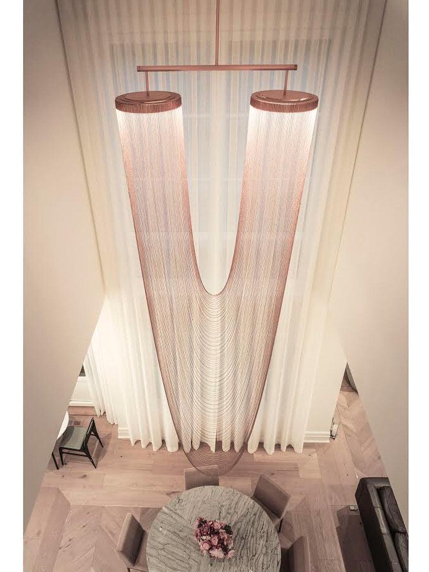 Lustra Pendant Light Copper Chain Sculptural Modern - Image 15