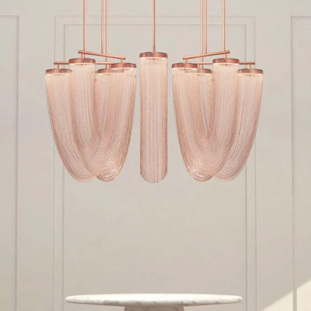 Lustra Pendant Light Copper Chain Sculptural Modern - Image 40