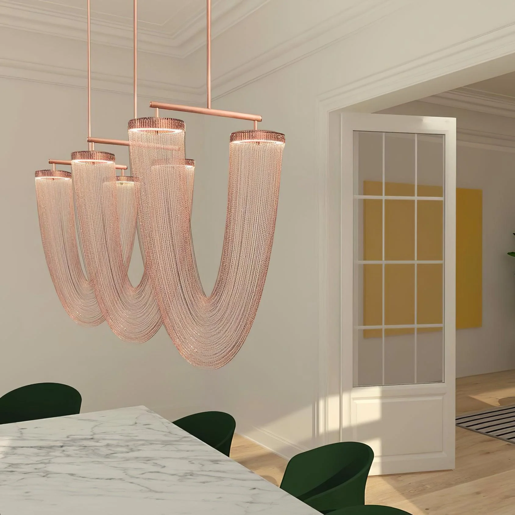 Lustra Pendant Light Copper Chain Sculptural Modern - Image 52