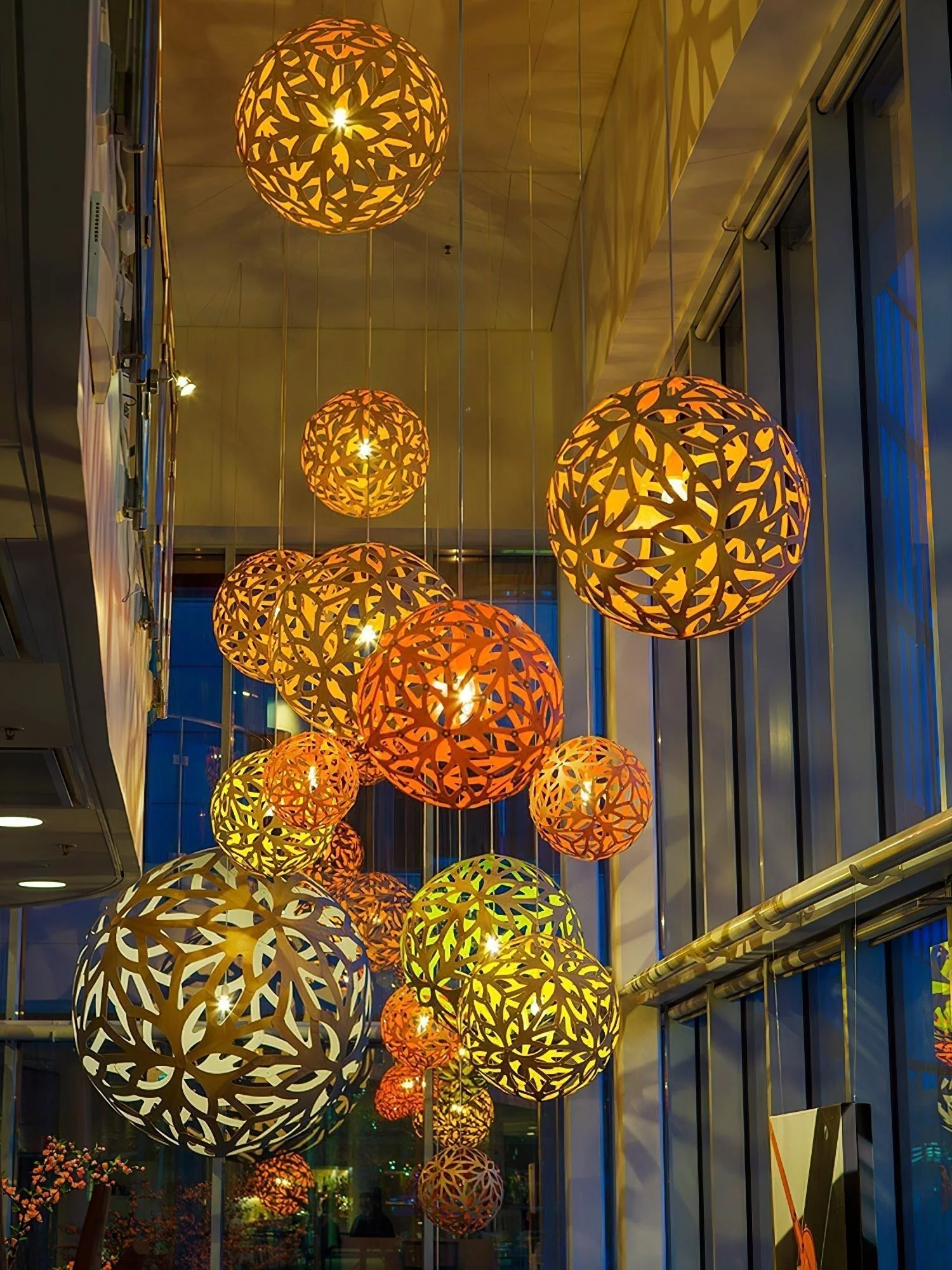 Lustra Pendant Light Geometric Wooden Woven - Image 4