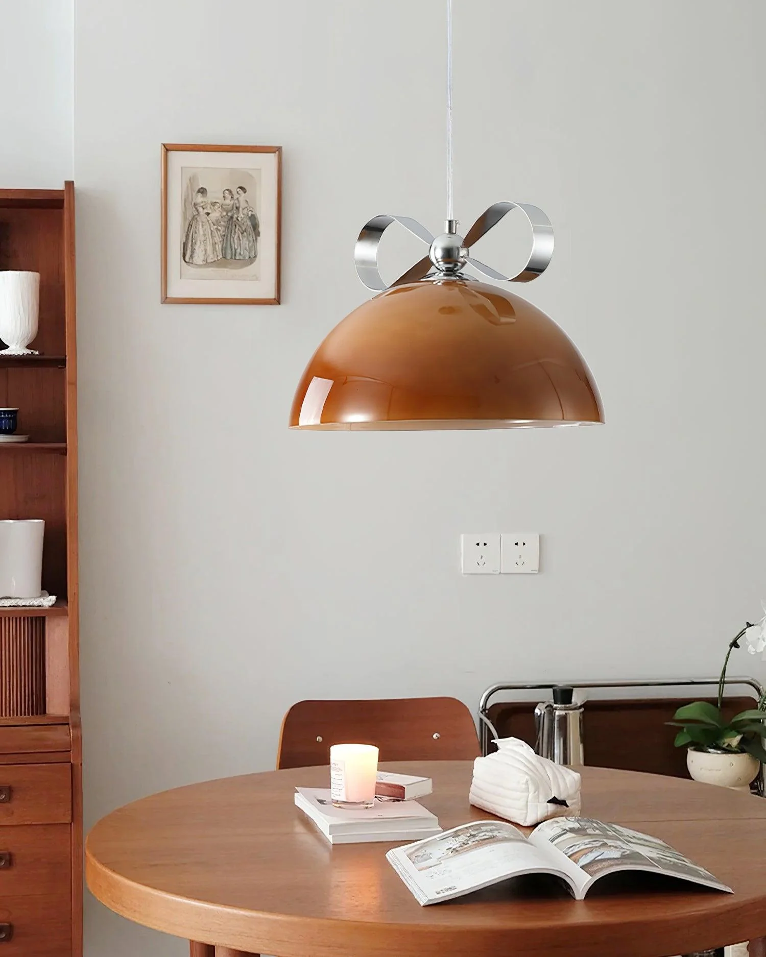 Lustra Pendant Light Glass Amber Dining - Image 6