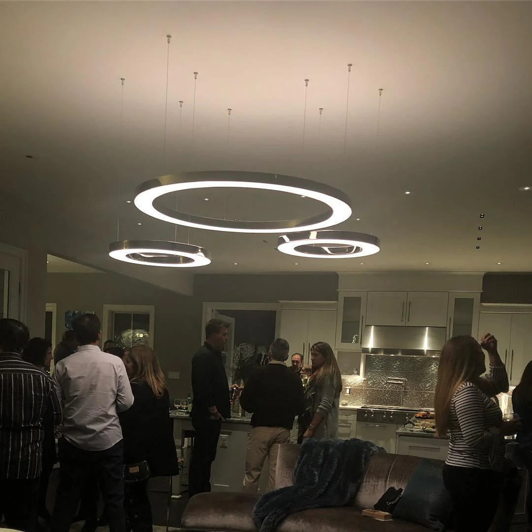 Lustra Pendant Light LED Ring Gold Modern 3-Ring - Image 10