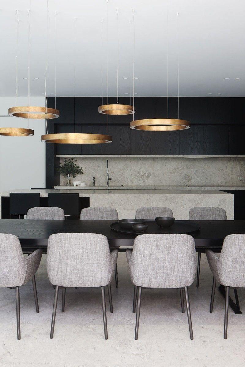 Lustra Pendant Light LED Ring Gold Modern 3-Ring - Image 27