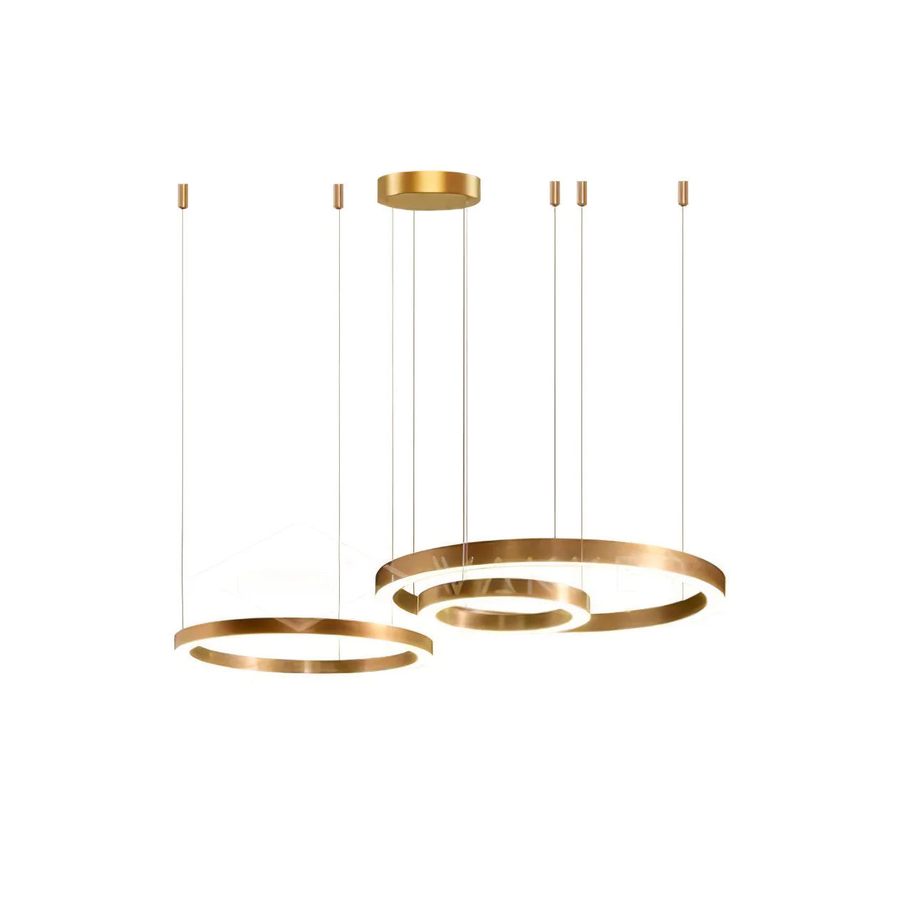 Lustra Pendant Light LED Ring Gold Modern 3-Ring - Image 38