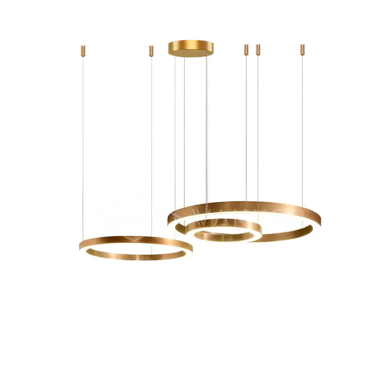 Lustra Pendant Light LED Ring Gold Modern 3-Ring - Image 41