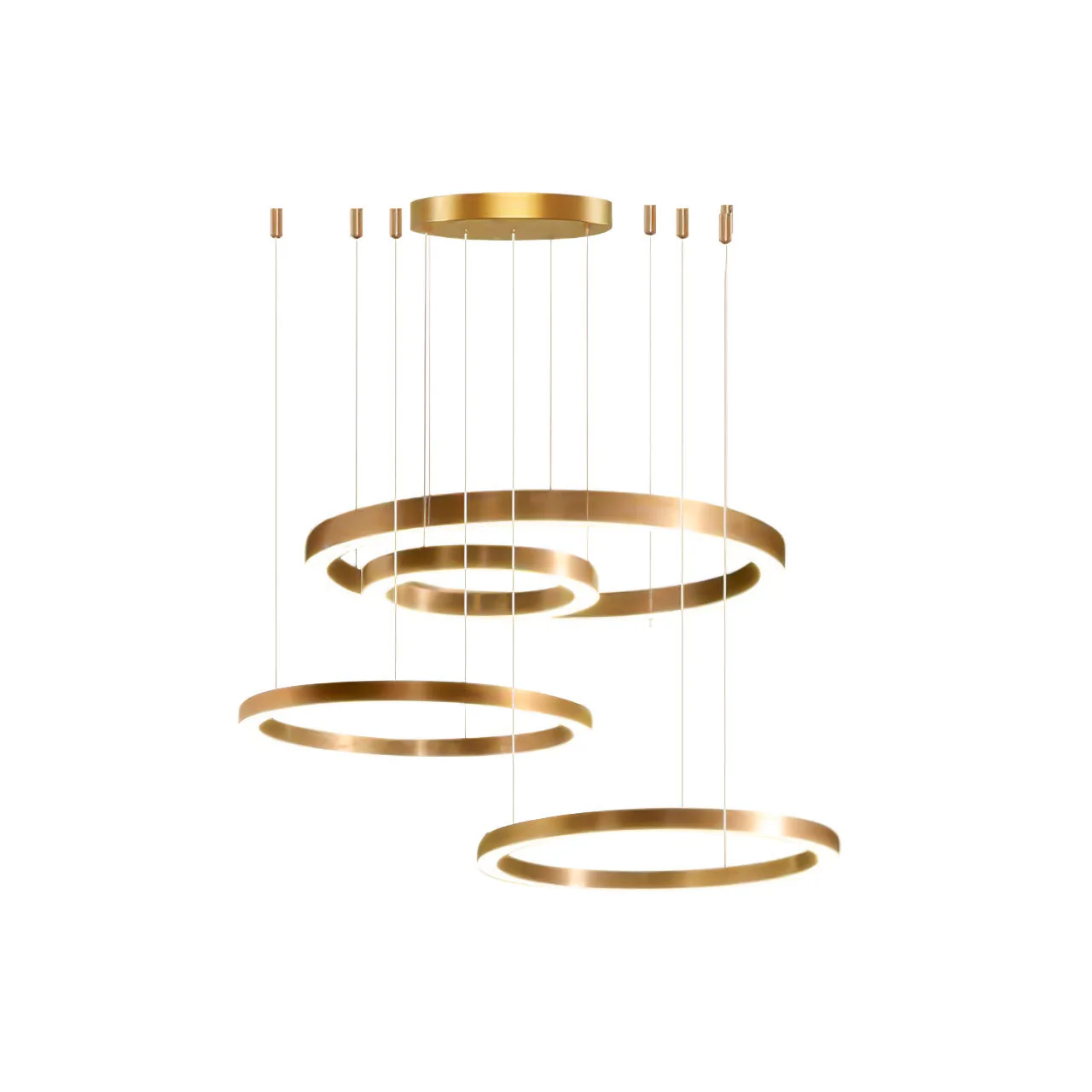Lustra Pendant Light LED Ring Gold Modern 3-Ring - Image 43