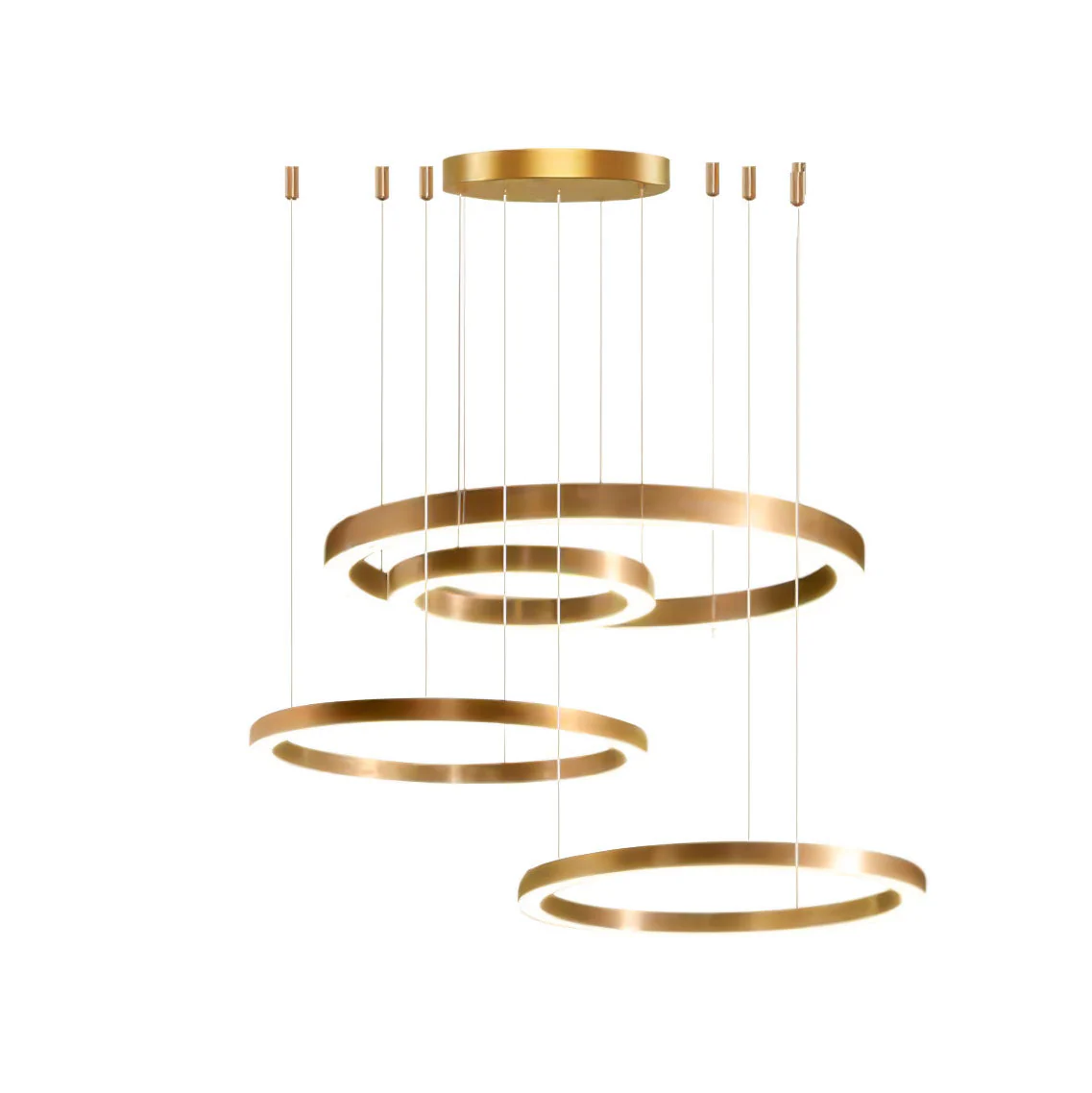 Lustra Pendant Light LED Ring Gold Modern 3-Ring - Image 57