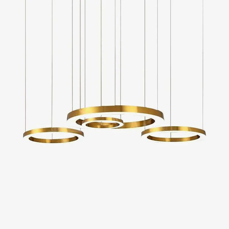 Lustra Pendant Light LED Ring Gold Modern 3-Ring - Image 59
