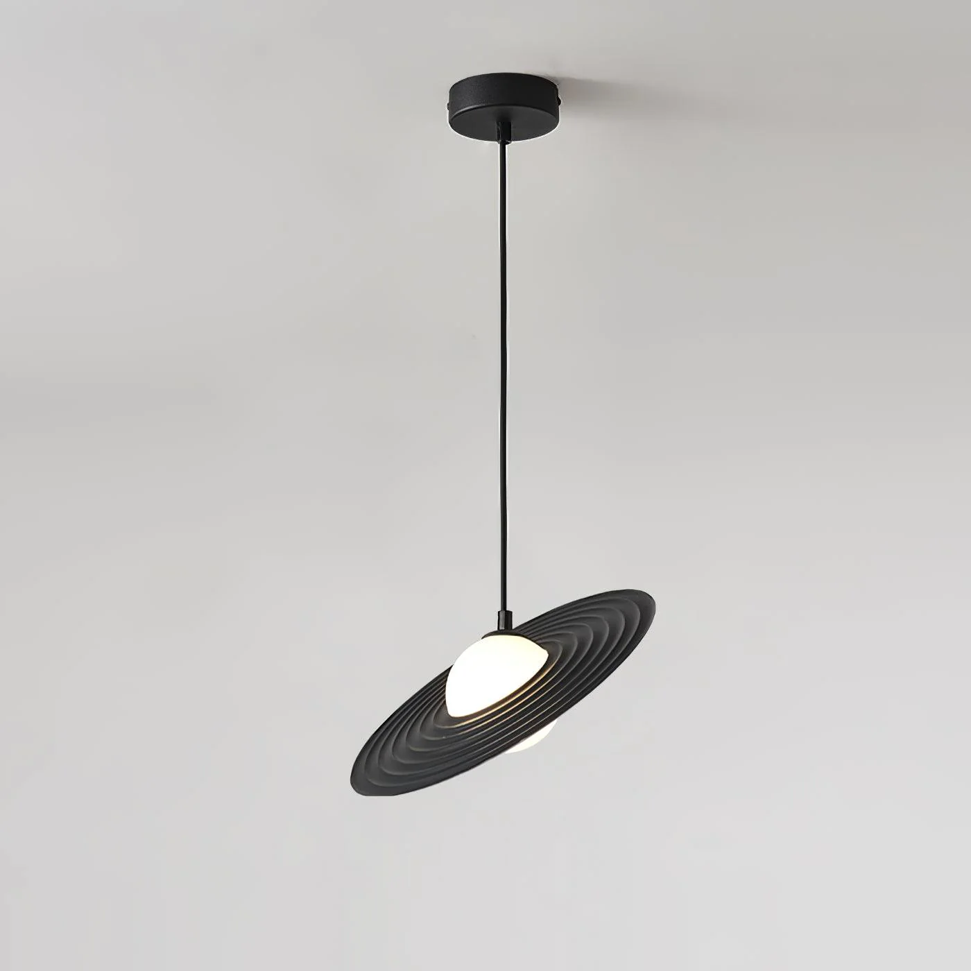 Lustra Pendant Light PE LED Plate White and Black - Image 5