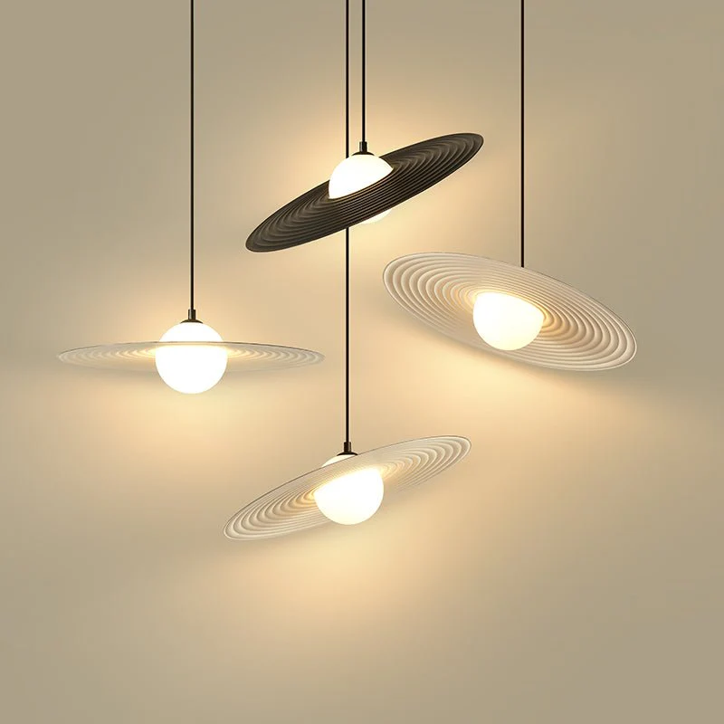 Lustra Pendant Light PE LED Plate White and Black - Image 54
