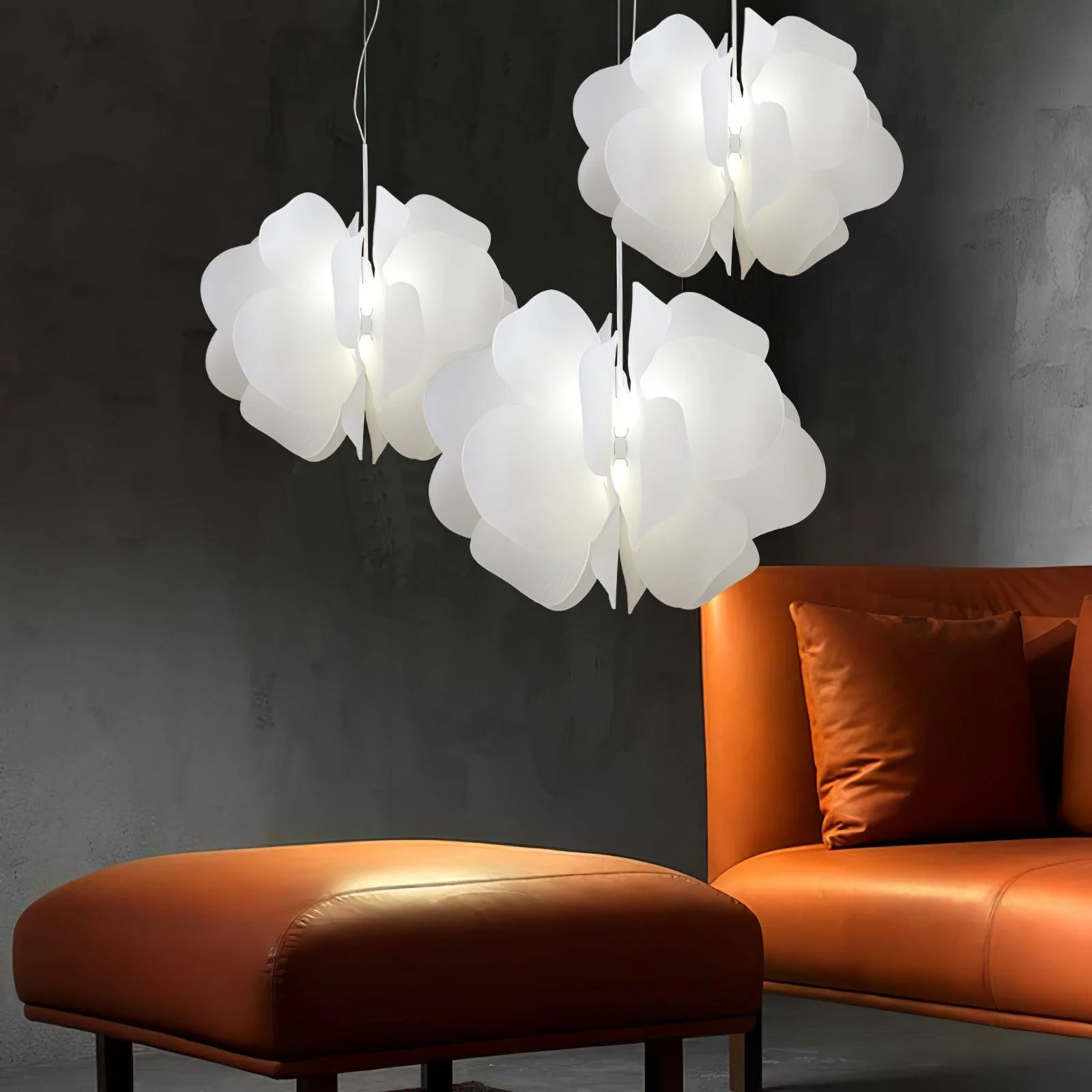 Lustra Pendant Light Plastic Floral - Image 11