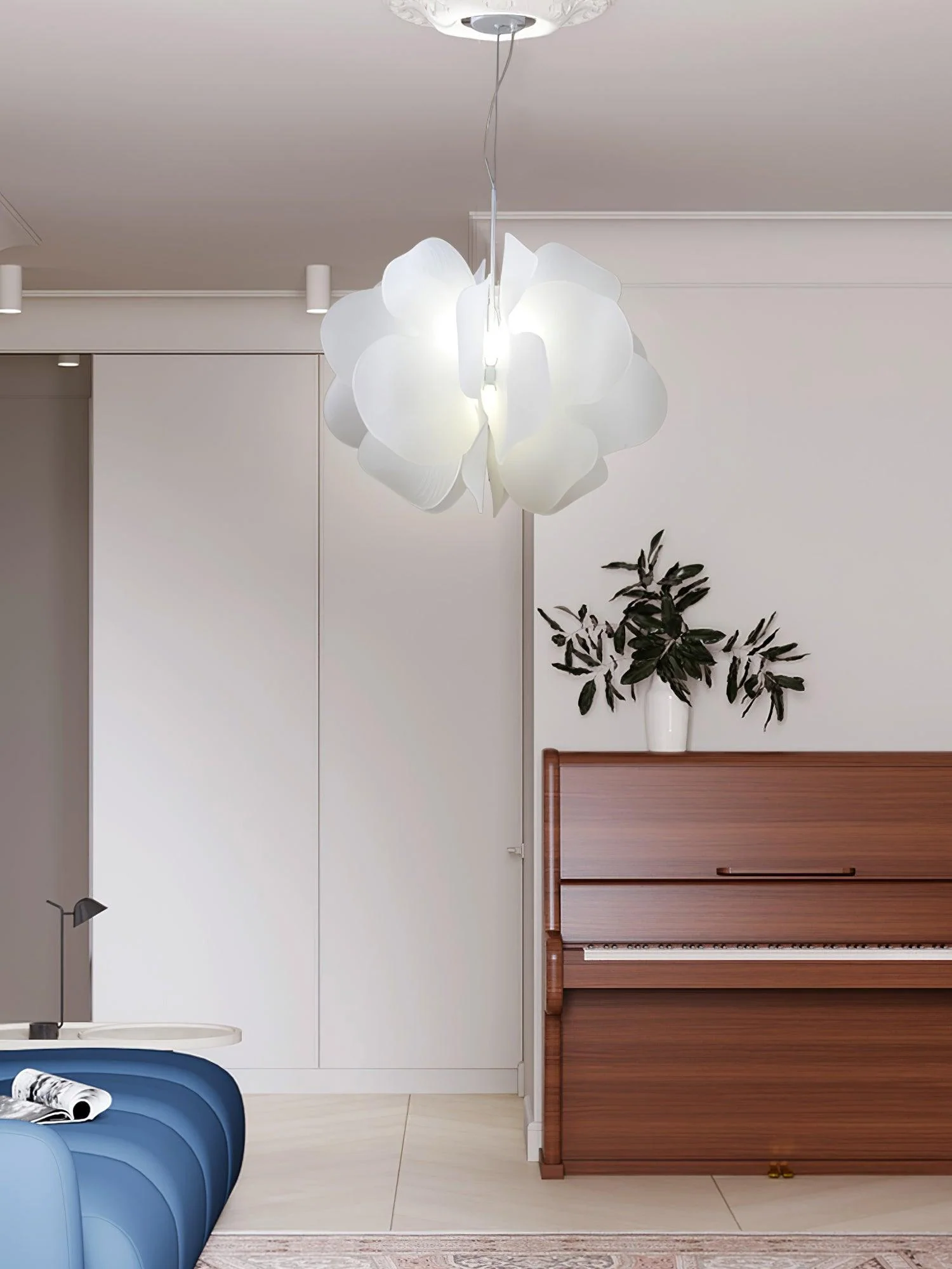Lustra Pendant Light Plastic Floral - Image 12