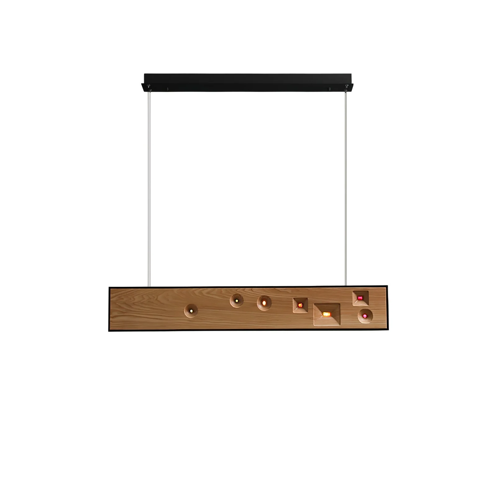 Lustra Pendant Light Wood Gemstone Linear LED - Image 30