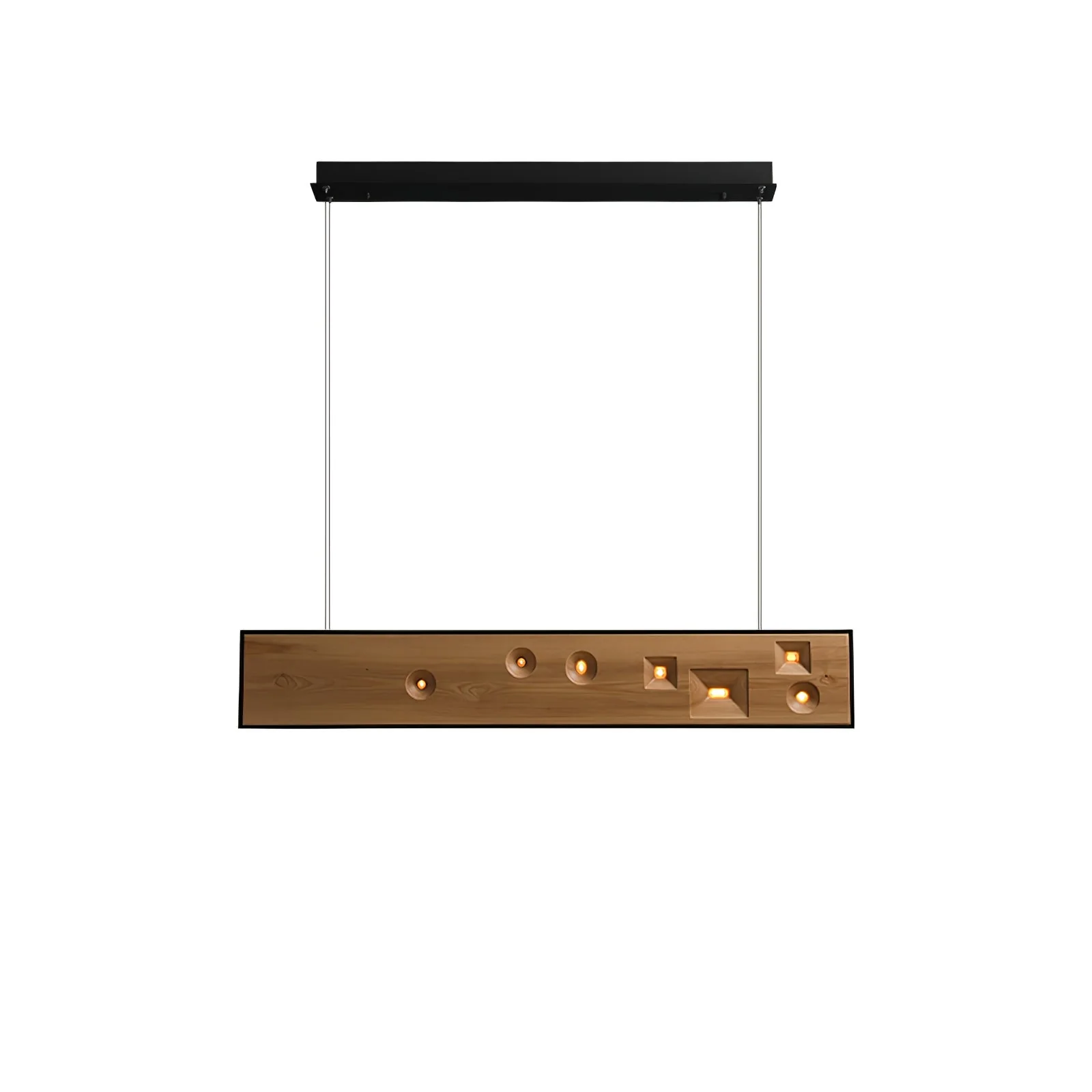 Lustra Pendant Light Wood Gemstone Linear LED - Image 55