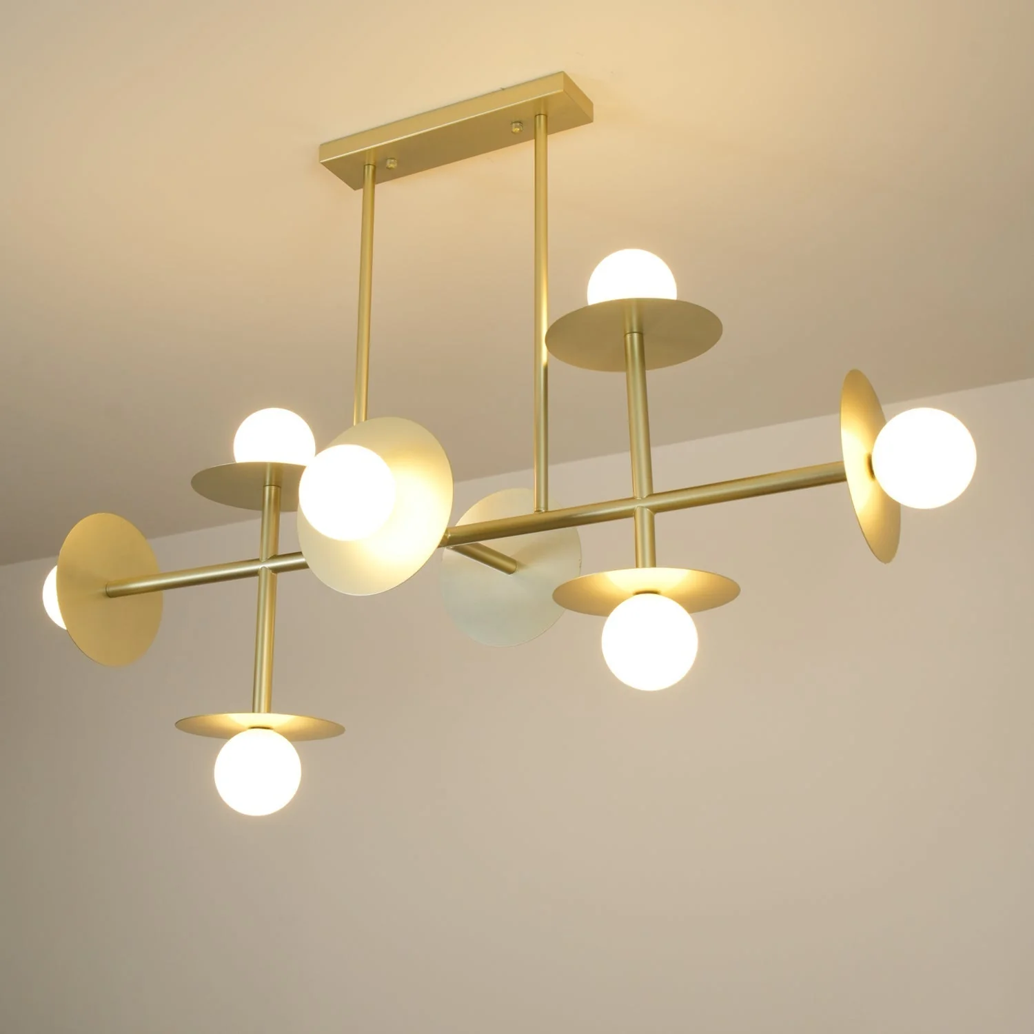 Lustra Strada Chandelier Brass Glass Geometric - Image 11