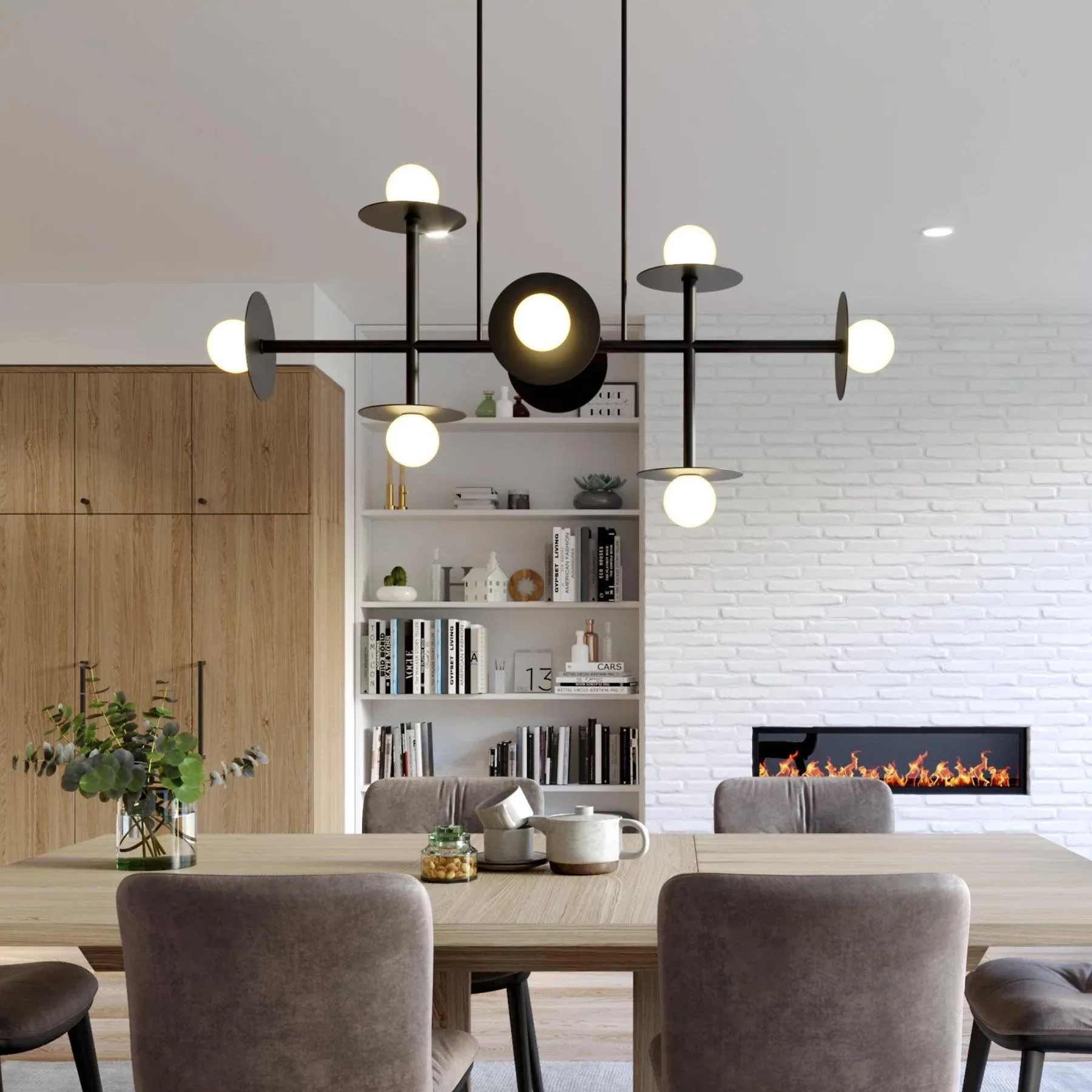 Lustra Strada Chandelier Brass Glass Geometric - Image 15