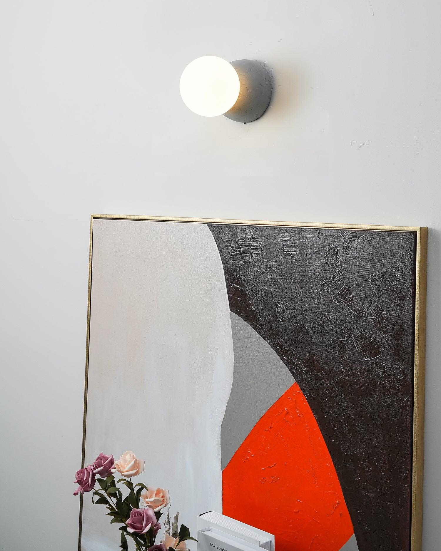 Lustra Wall Lamp Concrete Opal Glass - Image 23
