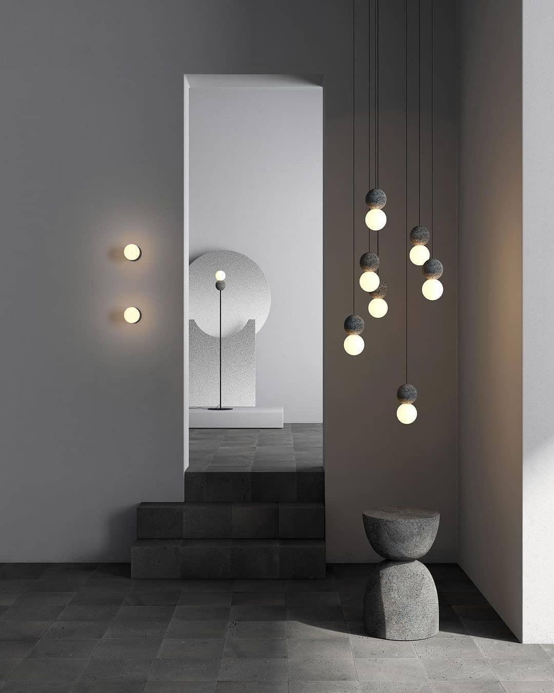 Lustra Wall Lamp Concrete Opal Glass - Image 6