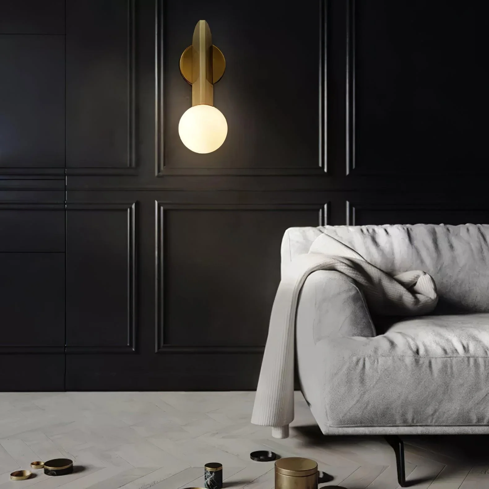 Lustra Wall Lamp Glass Globe Sculptural - Image 7