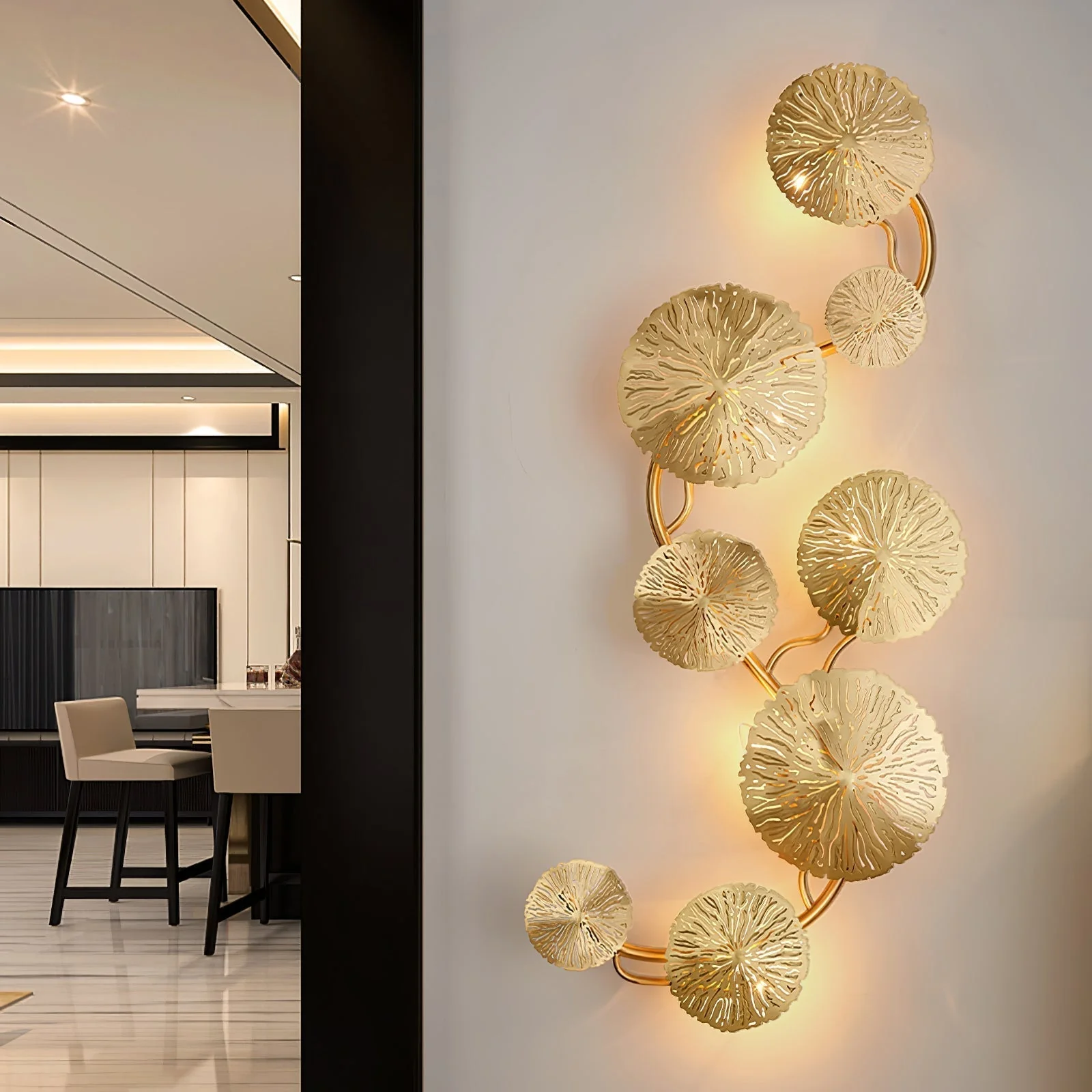 Lustra Wall Lamp Lotus Leaf Brass - Image 4