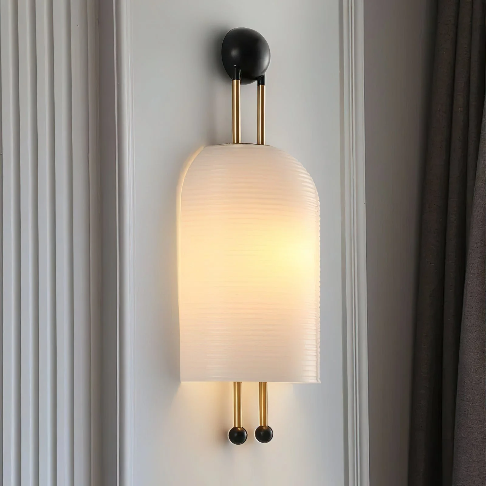 Lustra Wall Lamp Opal Glass Gold Rods - Image 4