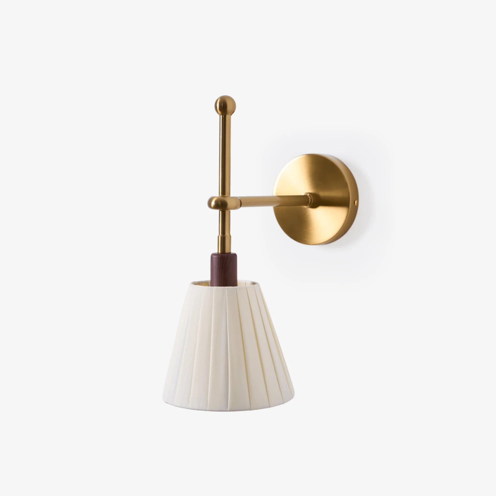 Lustra Wall Lamp Pleated Fabric Brass