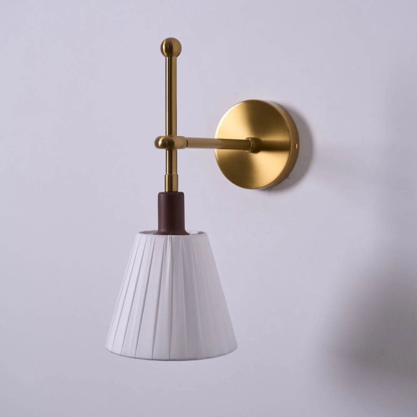 Lustra Wall Lamp Pleated Fabric Brass - Image 26