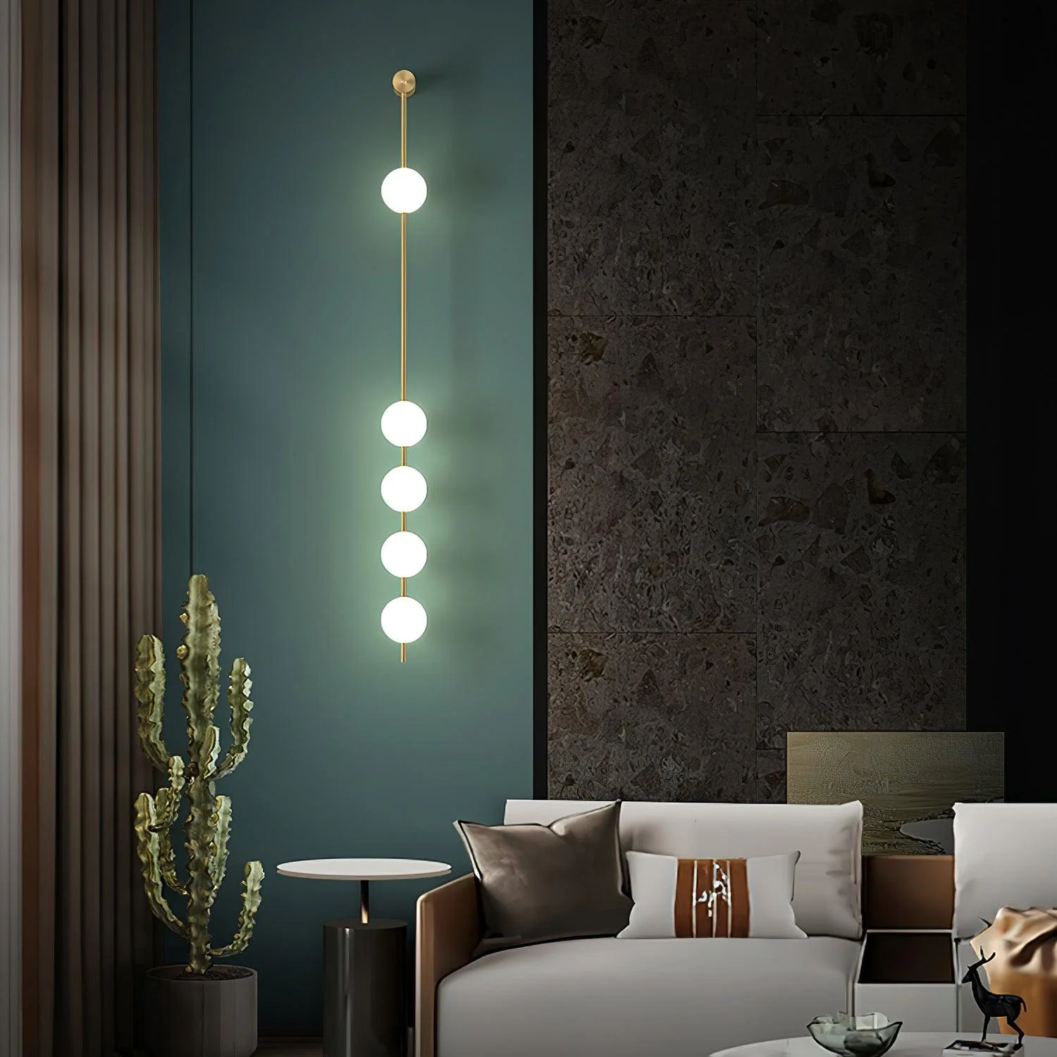 Lustra Wall Lamp Vertical Balls Brass - Image 16