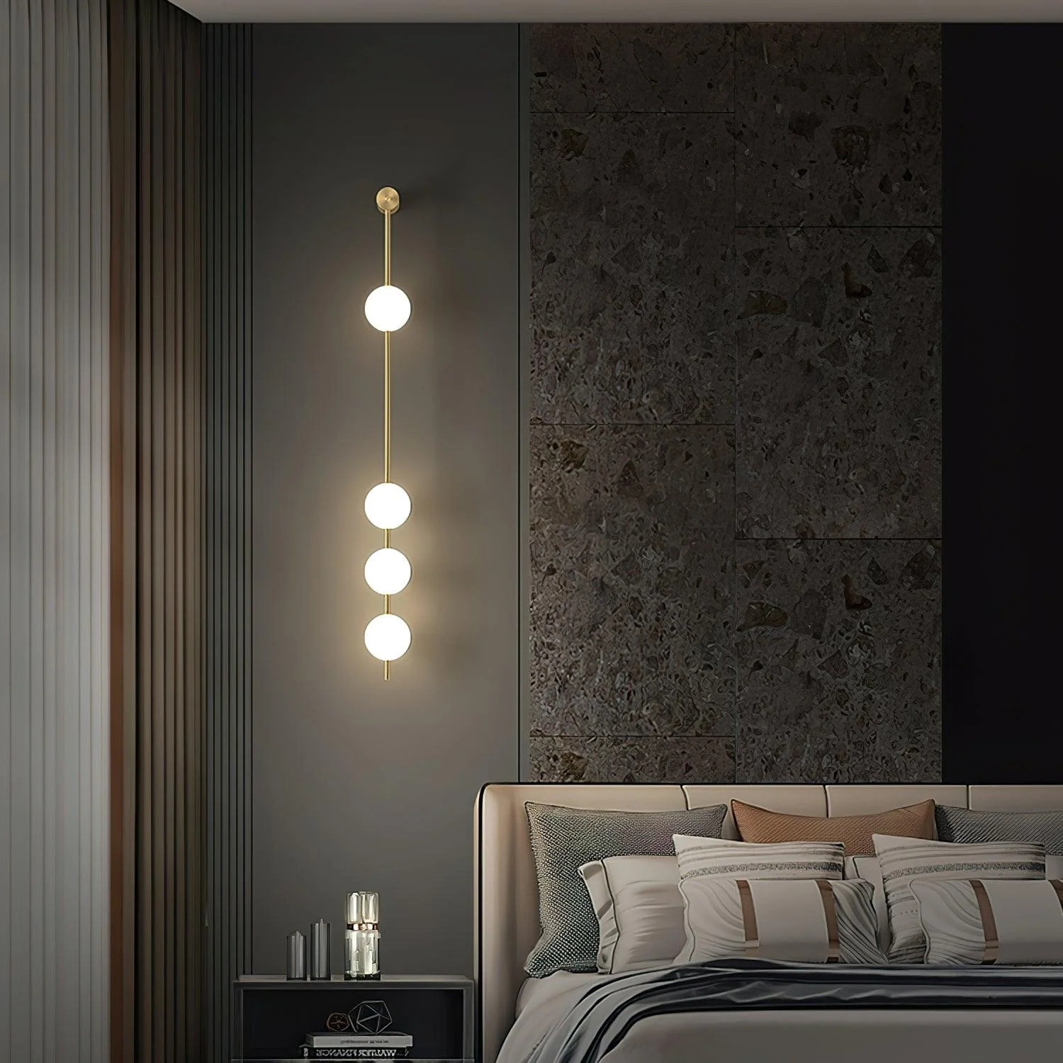 Lustra Wall Lamp Vertical Balls Brass - Image 28
