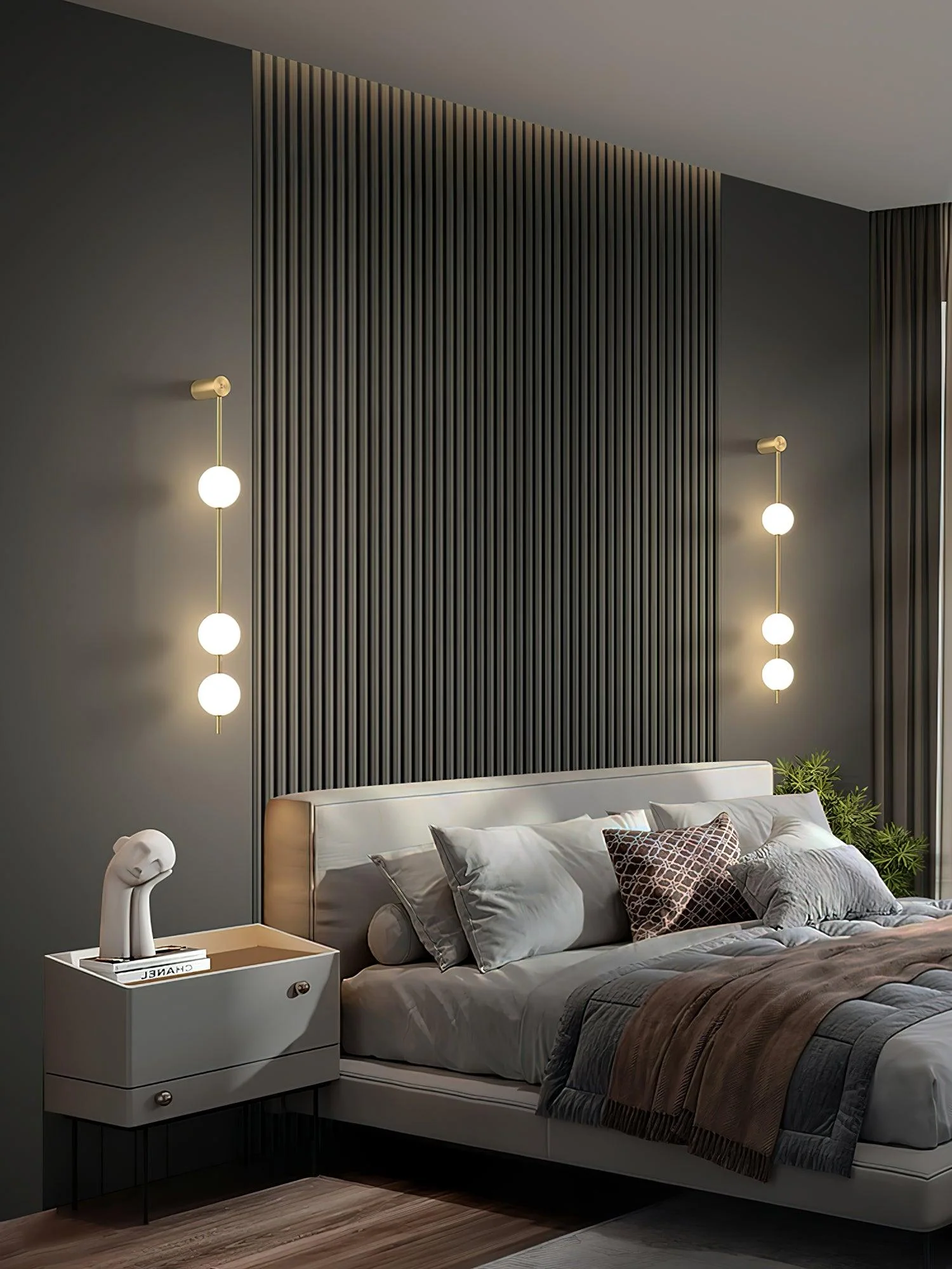 Lustra Wall Lamp Vertical Balls Brass - Image 52